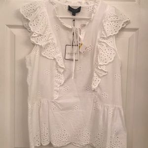 Laundry by Shelli Segal White Lace Top SzM NWT
